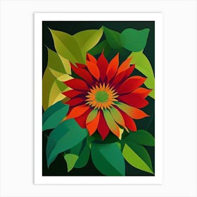 Zinnia Leaf Vibrant Inspired Art Print