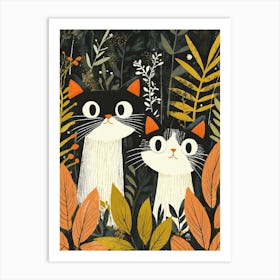 Cats In The Forest 6 Art Print