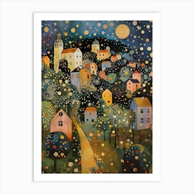 Night In The Village Art Print