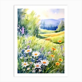 Watercolor Of Flowers 1 Art Print