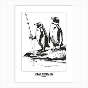 Penguin Fishing Poster 1 Art Print