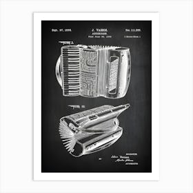 Accordion Musical Instrument, Music Teacher Gift, Vassos Accordion, Accordion Instrument Poster, Art, Piano Player Gift, Music Room, Mp555a1 Art Print