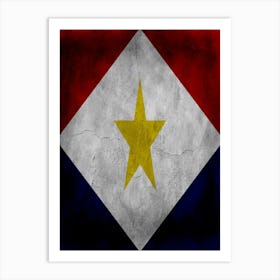 Saba Flag Texture Art Print