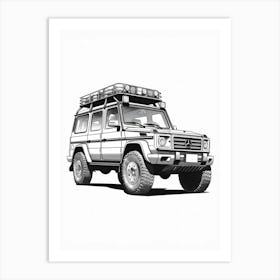 Mercedes Benz G Wagon Line Drawing 8 Art Print