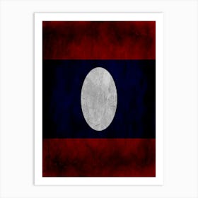 Laos Flag Texture Art Print