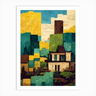 Minecraft By Van Gogh Art Print