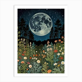 Nature And Moon Style William Morris 5 Art Print