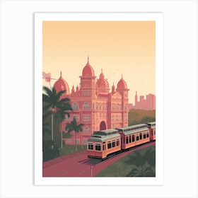 Mumbai India Travel Illustration 2 Art Print