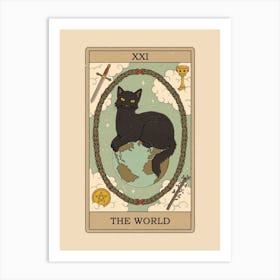 The World   Cats Tarot Art Print