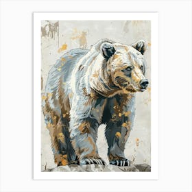 Brown Bear Precisionist Illustration 3 Art Print