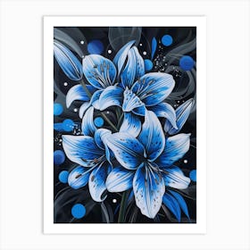 Blue Lily Painting Art Print