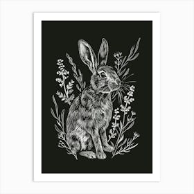 Polish Rabbit Minimalist Illustration 4 Art Print