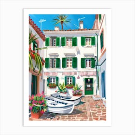 Boats On The Cobblestone Art Print