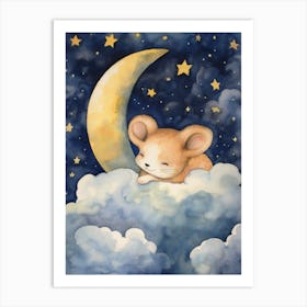 Baby Mouse 2 Sleeping In The Clouds Art Print