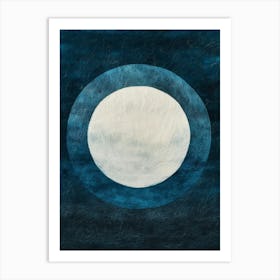 Moon and blue Art Print