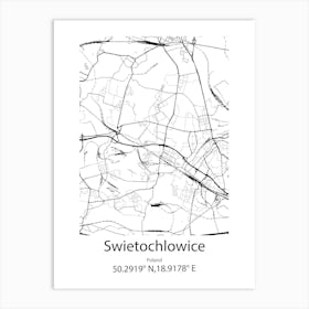 Swietochlowice,Poland Minimalist Map Affiche