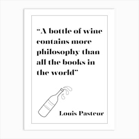 Wine Philosophy White Art Print