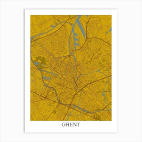Ghent Yellow Blue Art Print