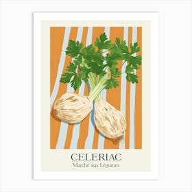 Marche Aux Legumes Celeriac Summer Illustration 3 Art Print