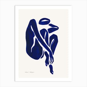 Minimal Blue Female Nude Hands & Toes Art Print