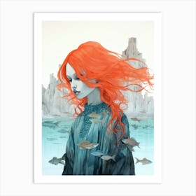 portrait of a woman illustration 1 Art Print