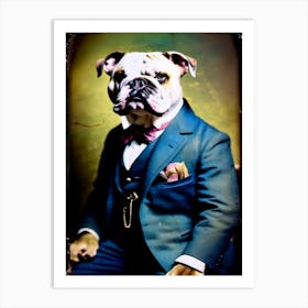 Bulldog In A Suit - Daguerreotype  Art Print