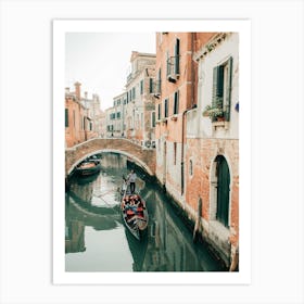 Gondola In The Canals Of Venice In Italy  Art Print