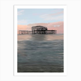 Brighton burnt out West Pier Art Print