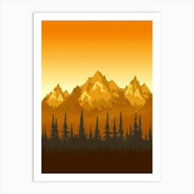 Sunset Mountain Landscape 2 Art Print