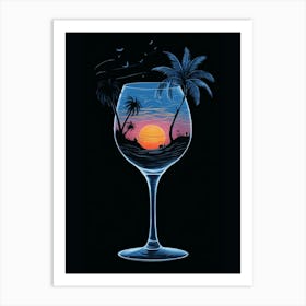 Sunset In A Wine Glass Art Print