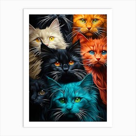 Group Of Cats Art Print