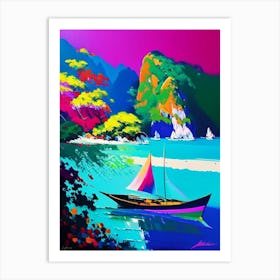 Ko Lipe Thailand Colourful Painting Tropical Destination Art Print