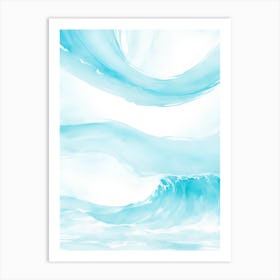 Blue Ocean Wave Watercolor Vertical Composition 156 Art Print