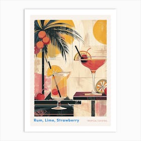 Art Deco Tropical Cocktails Poster Art Print