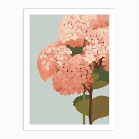 Hydrangeas Flower Big Bold Illustration 3 Art Print