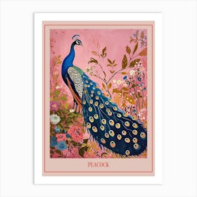 Floral Animal Painting Peacock 4 Poster Art Print