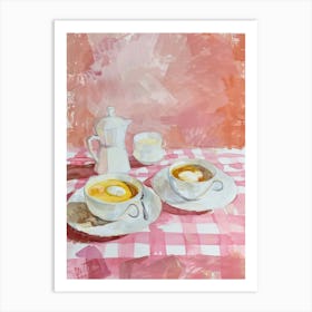 Pink Breakfast Food Veggie Breakfast 4 Art Print