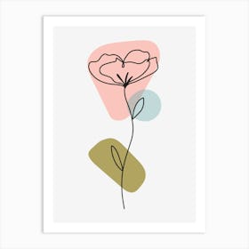 Abstract Shapes with Flower Art Print