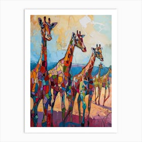 Abstract Geometric Giraffes 11 Art Print