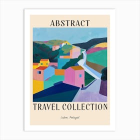 Abstract Travel Collection Poster Lisbon Portugal 4 Art Print