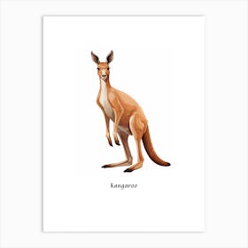 Kangaroo Kids Animal Poster Art Print