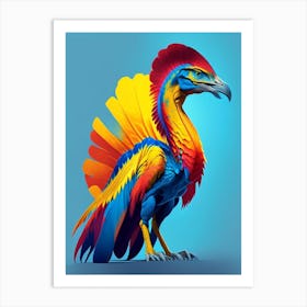 Oviraptor Primary Colours Dinosaur Art Print