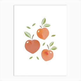 Peach Fruit Colourful Kitchen Art Nursery Wall Art Print