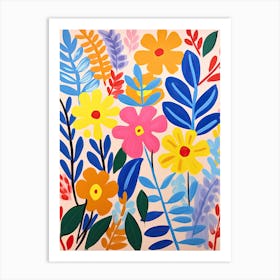 Whimsical Bouquet; Matisse Style Floral Reverie Art Print