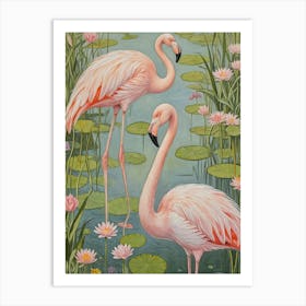 Pink Flamingos Art Print