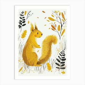 Yellow Squirrel 3 Art Print