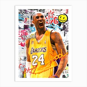 Kobe Bryant La Lakers Art Print