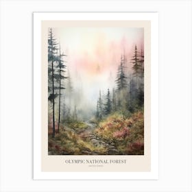 Autumn Forest Landscape Olympic National Forest 1 Poster Art Print
