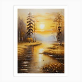 223.Golden sunset, USA. Art Print Art Print