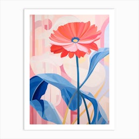 Gerbera Daisy 3 Hilma Af Klint Inspired Pastel Flower Painting Art Print
